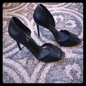 Rachel Zoe Open Toed Black Stiletto Heels